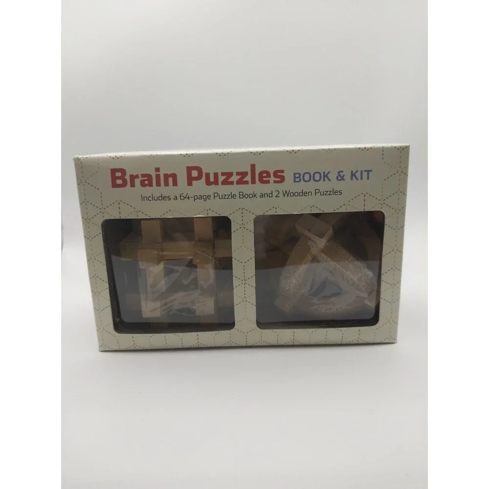 Brain Puzzles- Set Of 2 Wooden Puzzles —Mud Puddle inc. Book & Kit. New 2015 NOS